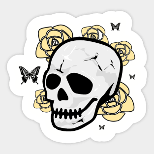 Skull flowers Sticker